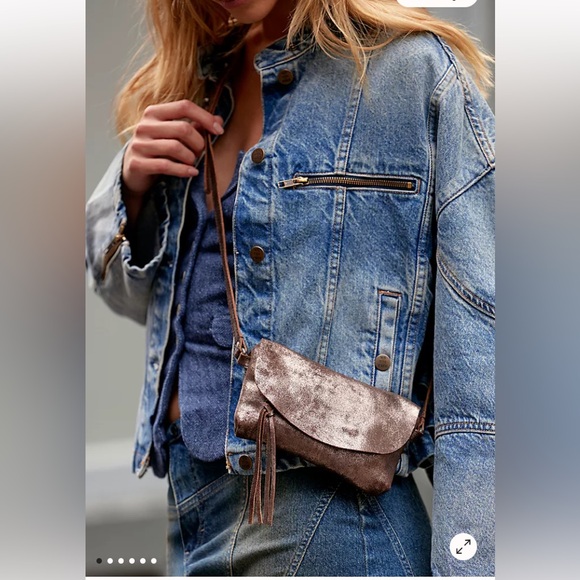 Free People/ We The Free Dia Denim Blue Jean Jacket Size X-Small and Large - Picture 5 of 12